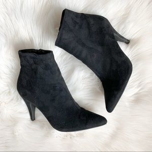 Carlos Santana Black Suede Ankle Bootie